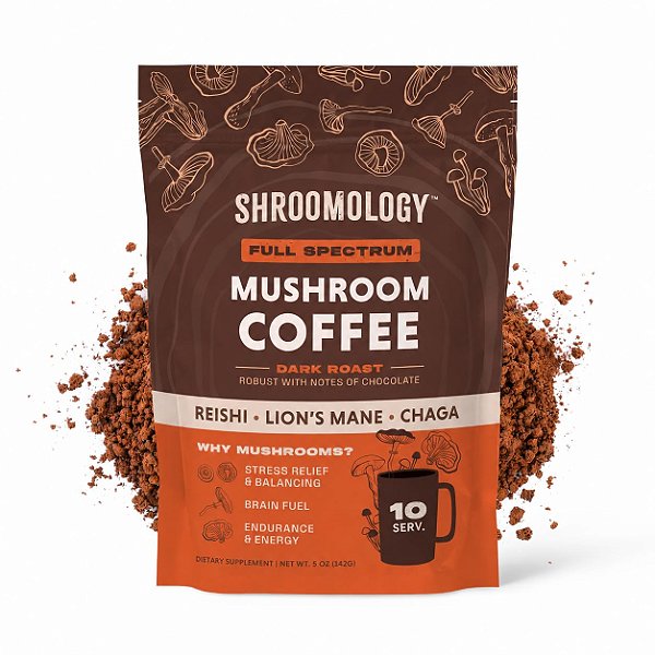 Café instantâneo 360 Nutrition com cogumelos Torra escura, sem adição de açúcar, 142 g