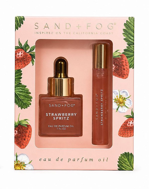 Conjunto de Óleo Perfumado Roll-on e Conta-gotas Strawberry Spritz- Sand Fog