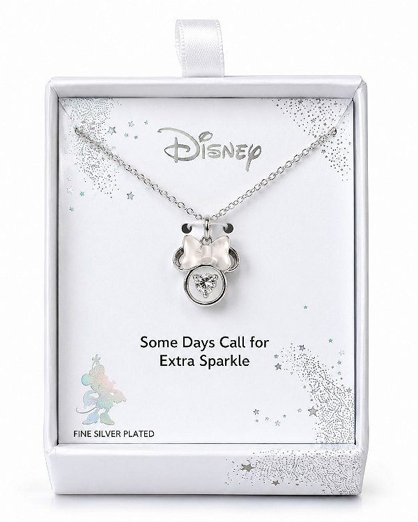 Colar Disney Minnie Mouse com Cristal e Laço
