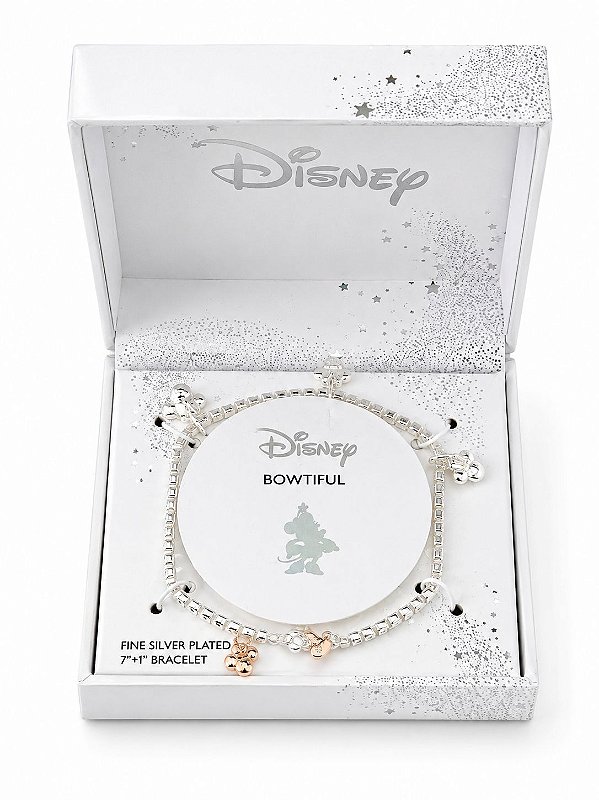 Pulseira Disney Bowtiful Minnie Mouse Banhada a Prata