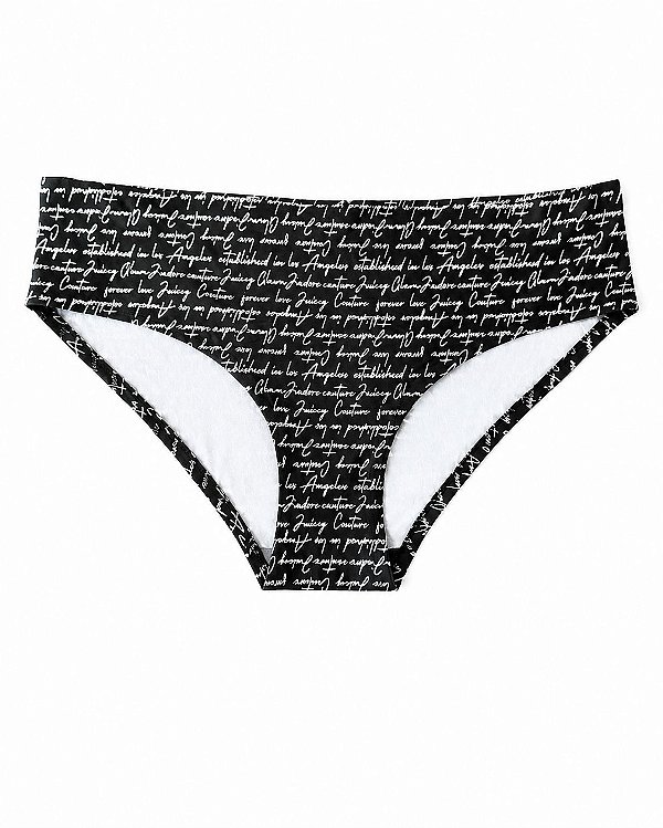 Calcinha Juicy Couture Sem costura monogramada Preta - Tam:M