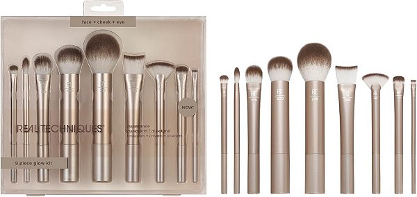 Real Techniques Kit de pincéis de maquiagem 9 Peças