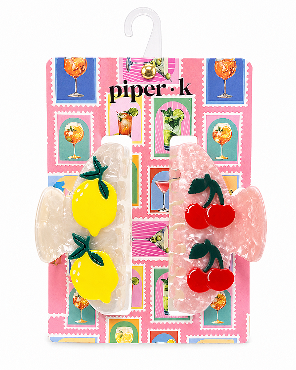 Kit de Presilhas de Cabelo Piper•K Frutas - 2 unidades