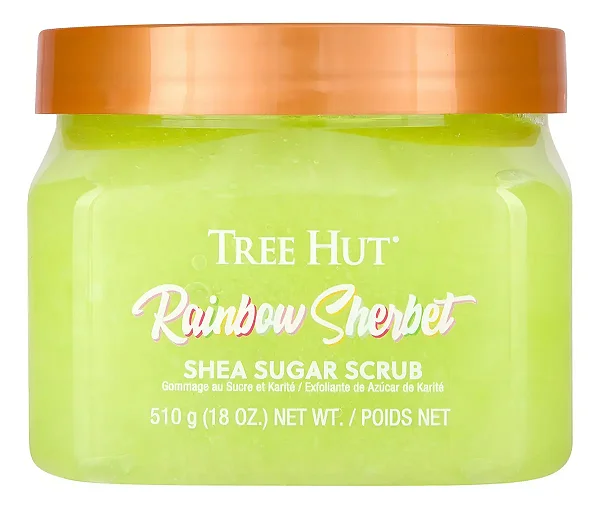 Esfoliante corporal Tree Hut com açúcar de karité com fragrância Rainbow Sherbet 510 mL