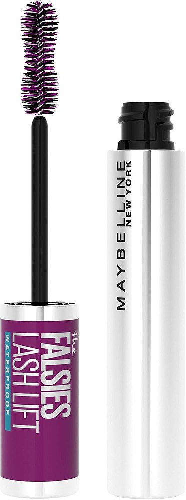 Máscara à Prova d'Água Maybelline The Falsies Lash Lift – Volumizadora, Alongadora,Efeito Lifting e Curvadora – Preto