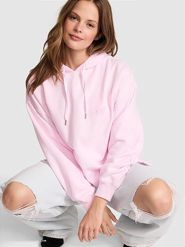 Moletom com Capuz Campus Fleece™ de Corte Reto PINK by Victória's Secret - Tam: M