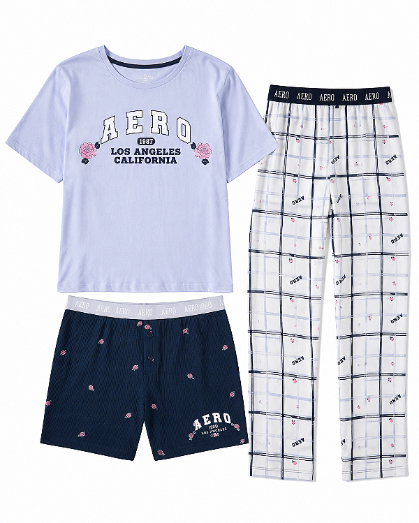Pijama Feminino 3 Peças Aéropostale Los Angeles California 1987 – Tam: M
