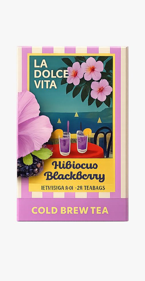 Chá Gelado La Dolce Vita Cold Brew Tea – Hibiscus Blackberry | 25 Sachês