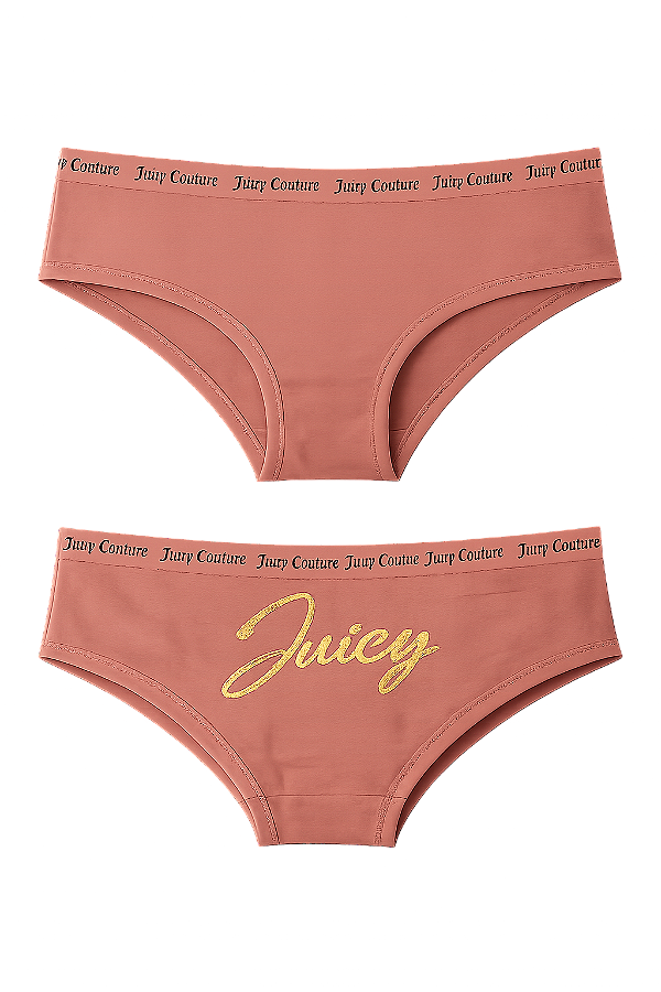 Calcinha Algodão com Costura Juicy Couture Marrom Claro - Tam:GG