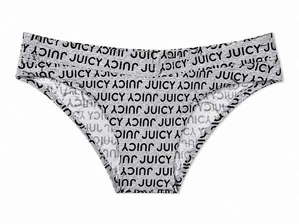 Calcinha Sem Costura Juicy Couture Cinza Monogramada - Tam:G