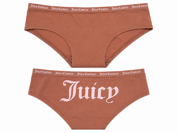 Calcinha Algodão com Costura Juicy Couture Marrom Claro JC - Tam:G