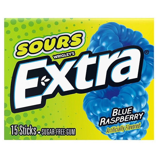 Extra Chiclete Sem Açúcar Sabor Framboesa Azul | 15 Sticks