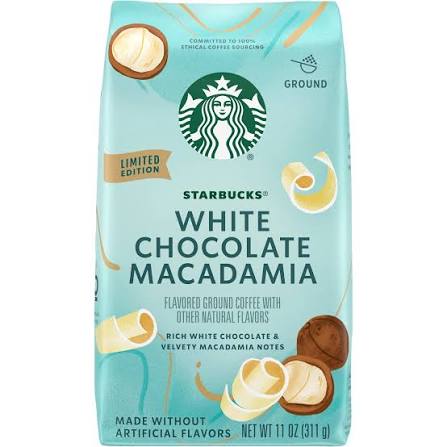 Starbucks White Chocolate Macadamia Nut, Flavored Ground Coffee, 100% Arabica, Limited Edition,