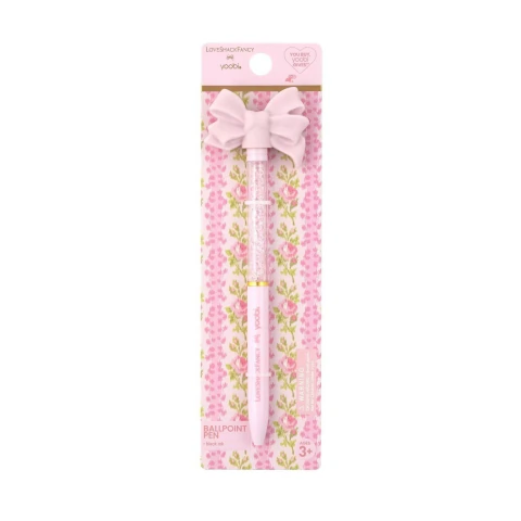 Caneta Yoobi x LoveShakeFancy Laço Rosa