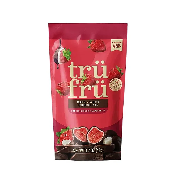 Tru Fru Freeze-Dried Raspberries in White & Dark Chocolate 48g