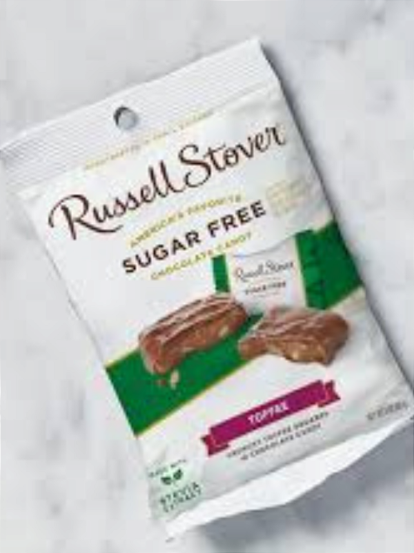 RUSSELL STOVER Sugar Free Toffee Squares in Chocolate Candy -1.5 oz (43g)