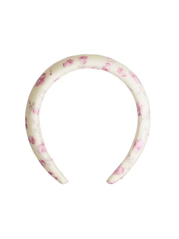 LoveShackFancy x Tiara Acolchoada Goody Ribbon Rosa (1 unidade) – Cor Sterling Dusk