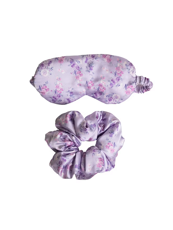 LoveShackFancy x Kit Goody Happy Thoughts (Máscara para Olhos + Scrunchie) – Estampa Hibiscus
