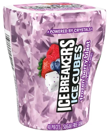 Frasco de Chiclete ICE BREAKERS Ice Cubes Frozen Berry Blast (Sabor Frutas Vermelhas Geladas) – Sem Açúcar