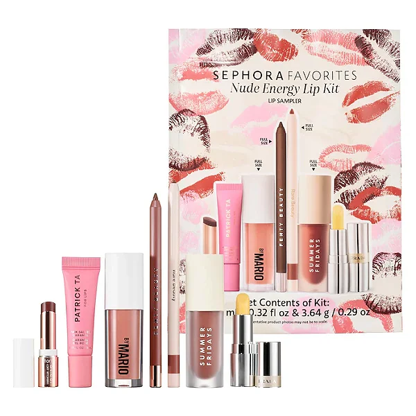 Kit de Maquiagem para Lábios Sephora Favorites Nude Energy - 7 Itens
