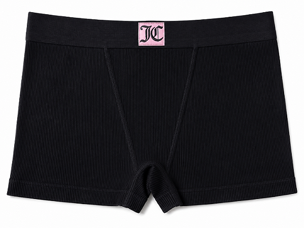 Calcinha Juicy Couture Elanca Toque de Algodão Boxy Preta - Tam:GG