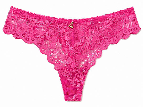 Calcinha Juicy Couture Renda Fio Rosa Pink - Tam:M