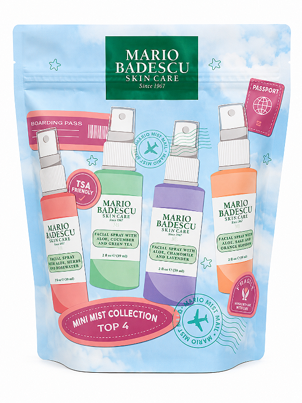 Kit Mario Badescu Mini Mist Collection Top 4 – 4 Facial Sprays 59ml Cada