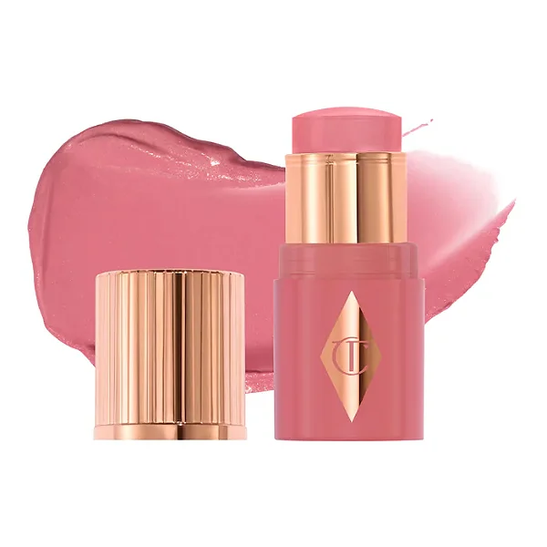 Charlotte Tilbury Mini Unreal Lip + Cheek Glow Blush Stick with Hyaluronic Acid - Cor: Rosy Glow