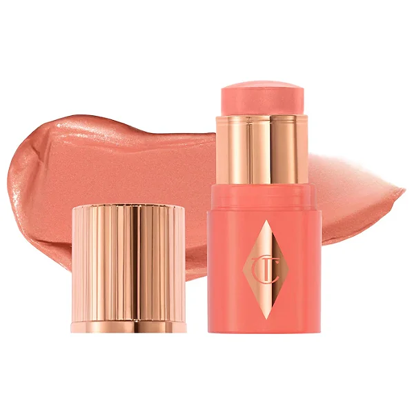 Charlotte Tilbury Mini Unreal Lip + Cheek Glow Blush Stick with Hyaluronic Acid - Cor: Peachy Glow