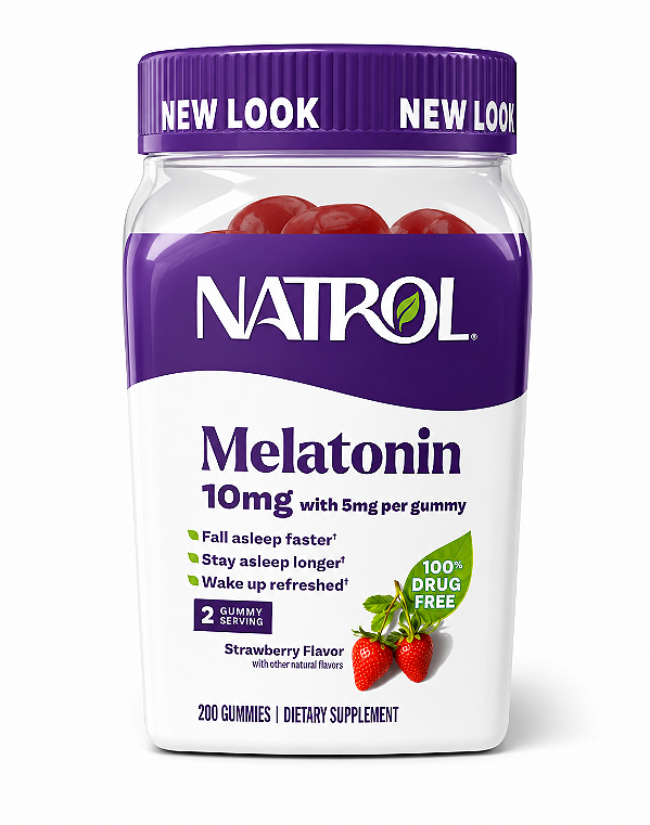 Natrol Melatonin 10mg – Gummies de Melatonina Sabor Morango | 200 Gomas