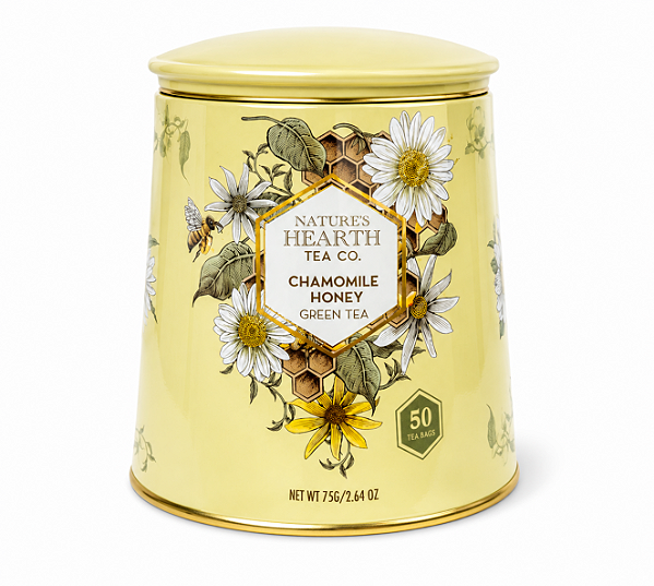Chá Nature’s Hearth Chamomile Honey Green Tea – 50 Sachês
