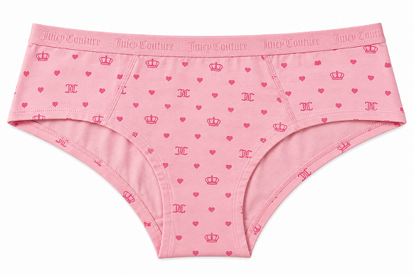 Calcinha Algodão com Costura Juicy Couture Rosa Estampada - Tam:GG