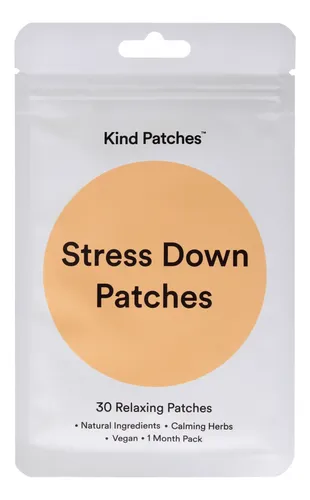 Kind Patches Stress Down – Adesivos para Relaxamento e Bem-Estar com Ashwagandha, GABA e Complexo B – 30 Unidades