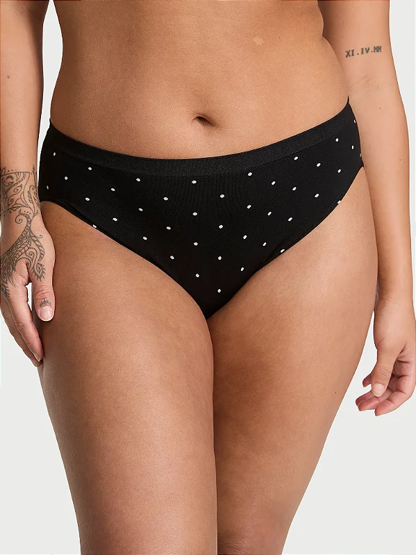 Calcinha sem costura com corte alto Preta Victória's Secret - Tam: M