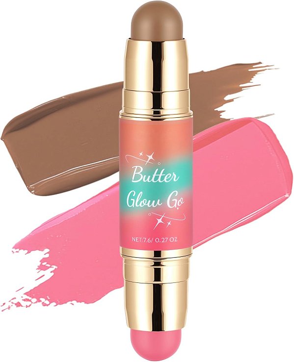Bastão de blush e bronzeador de ponta dupla – maquiagem 2 em 1 - Physicians Fórmula - Cor: Sunkissed rose