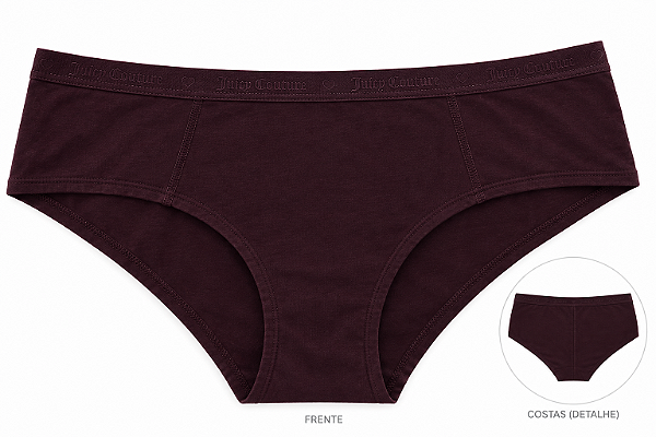 Calcinha Feminina Juicy Couture Algodão Café Cós Elástico – Tam:G