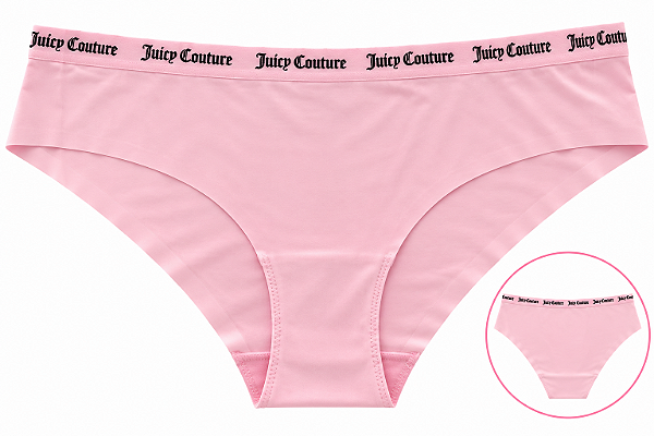 Calcinha Feminina Juicy Couture Sem Costura Rosa Claro Cós elástico– Tam:P