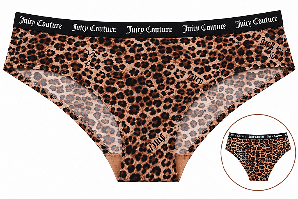 Calcinha Feminina Juicy Couture Sem Costura Animal Print Cós elástico– Tam:M