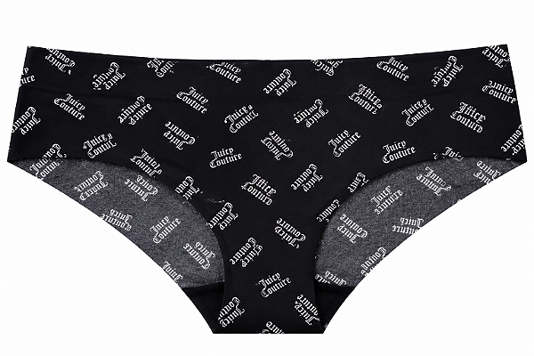 Calcinha Feminina Juicy Couture Sem Costura Preta Monogramada – Tam:G
