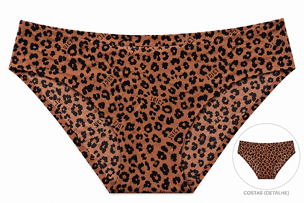 Calcinha Feminina Juicy Couture Sem Costura Animal Print – Tam:M