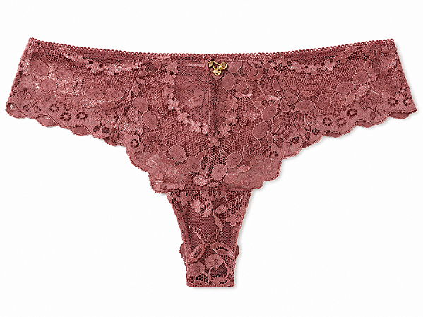 Calcinha Juicy Couture Renda Fio Marrom  - Tam:P