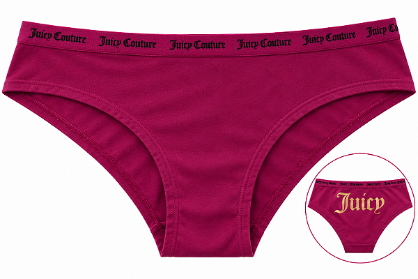 Calcinha Feminina Juicy Couture Algodão com Costura Roxa– Tam:M