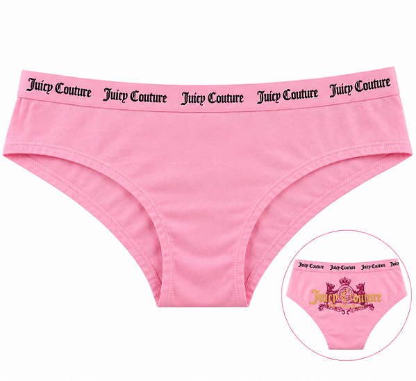 Calcinha Feminina Juicy Couture Algodão com Costura Rosa – Tam:M