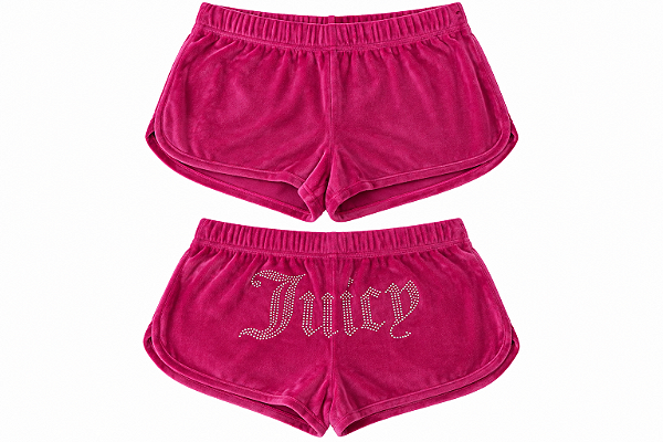 Short Feminino Pink Plush Juicy Couture com Aplicação em Strass - Tam:G
