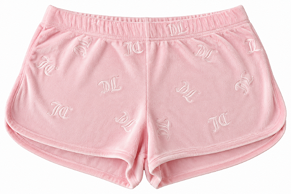 Short Feminino Rosa Plush com Monograma Juicy Couture - Tam:G