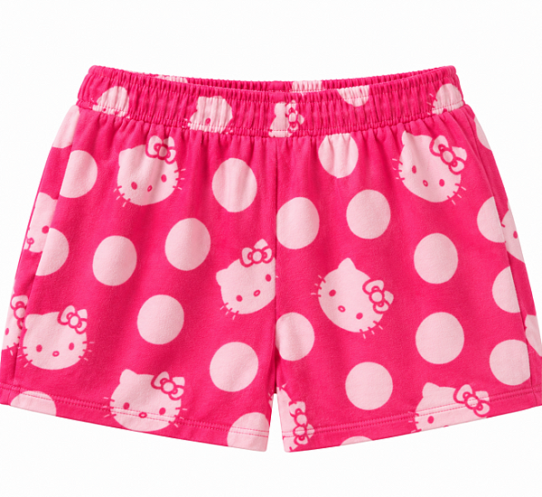 Short Feminino Hello Kitty Rosa em Algodão - Tam:P/M