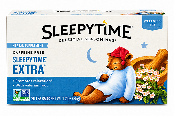 Chá Sleepytime Extra Celestial Seasonings com Valeriana – 20 Sachês | 35g