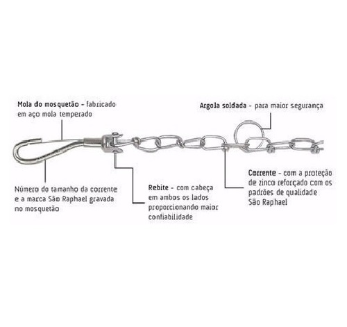 Corrente p/ Cachorro São Raphael 5