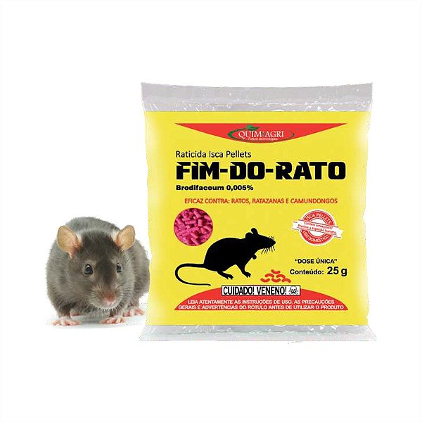 Raticida Fim do Rato Isca Pellets 40x25g