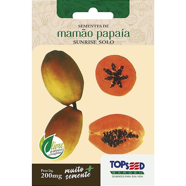 Sementes de Mamão Papaia Sunrise Solo Topseed